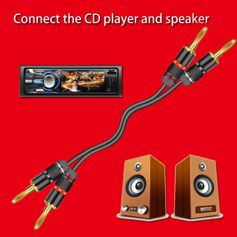 8pcs/4pairs 4mm Banana Plug Gold Plated Amplifier Speaker Plug Wire Connector Banana Male Connector