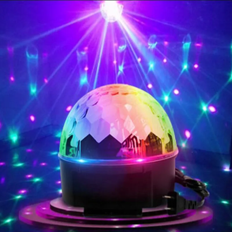 

Voice Control LED Crystal Magic Ball Light 6 Color Change Laser Effects Stage Lighting Disco Lamp For DJ Bar Party Supplies