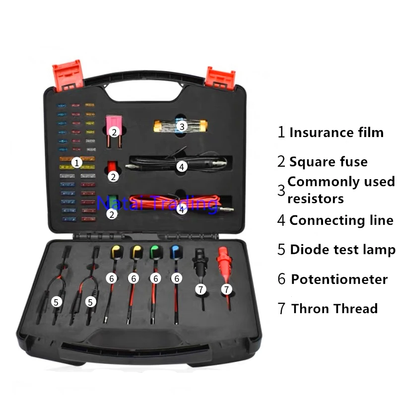 

Automobile Circuit Repair Kit, Car Sensor Detector Simulator, Insurance Film Diode Test Lamp Potentiometer Tool Set