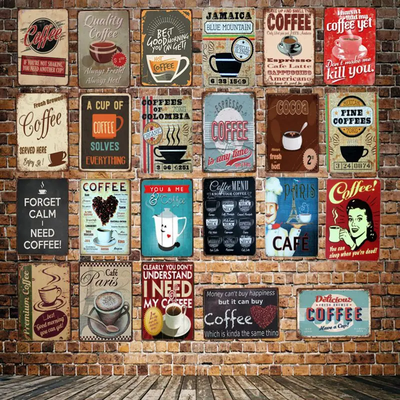 

[ DecorMan ] COFFEE Metal Paintings CAFE Decor LT-1819