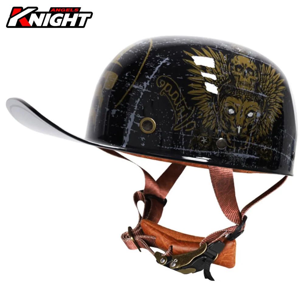 

Casco Moto Motorcycle Helmet Vintage Motocross Baseball Cap Open Face Helmet Fashion Biker Motorbike Half Helmet Peaked Cap