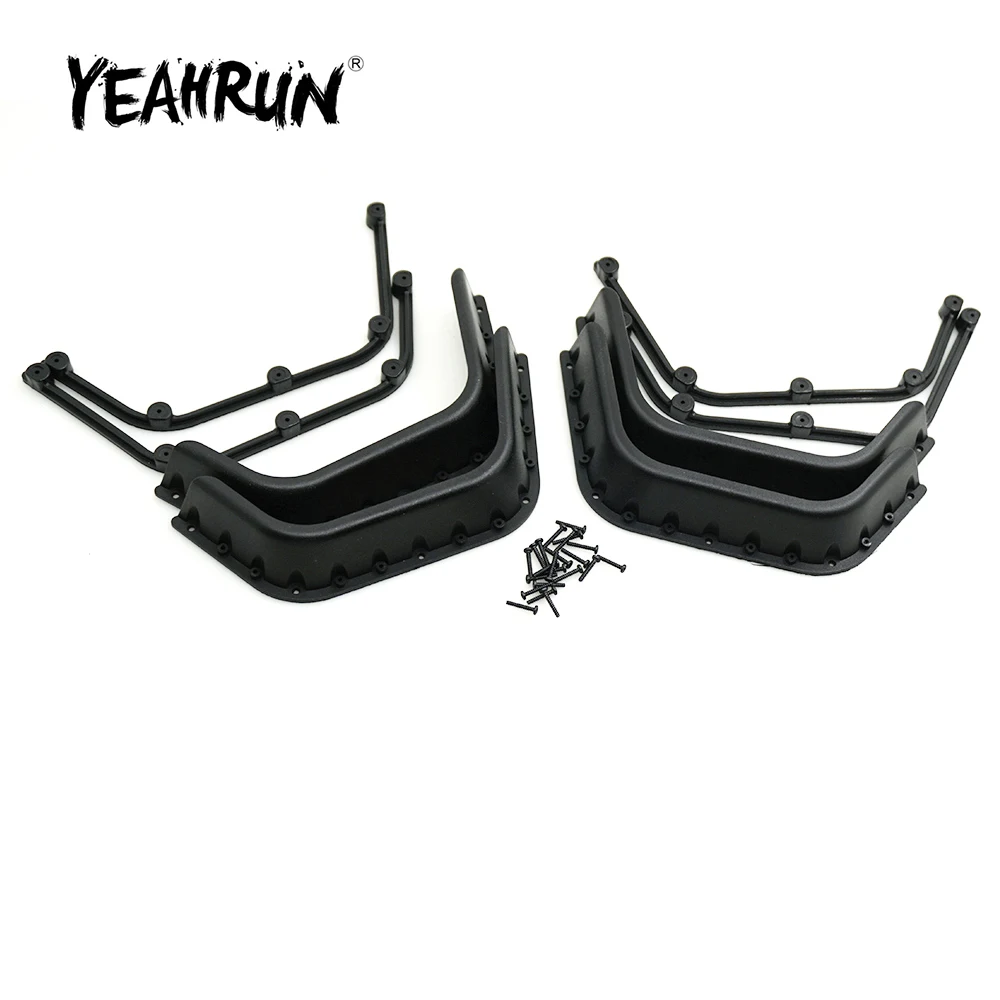 YEAHRUN Black Plastic Wheel Rim Fender Flare Set for D90 II 1/10 RC Crawler Car Truck Model Upgrade Parts