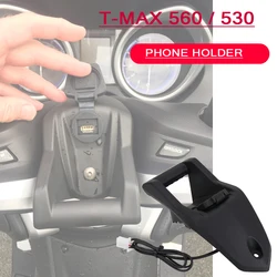 For Yamaha T-MAX TMAX 560 2020 2021 530 SX / DX 2017 2018 2019 New USB Charging GPS Mobile Phone Holder Stand Navigation Bracket