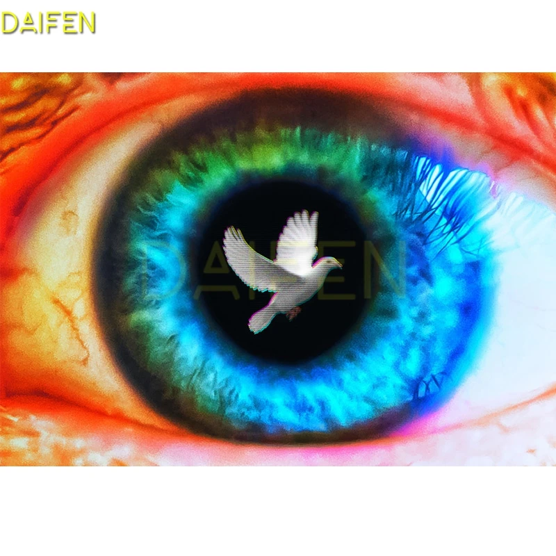 Full Round Diamond painting Cross stitch White dove DIY 3D Diamond mosaic wings bird Full Square Diamond embroidery Eye eyeball