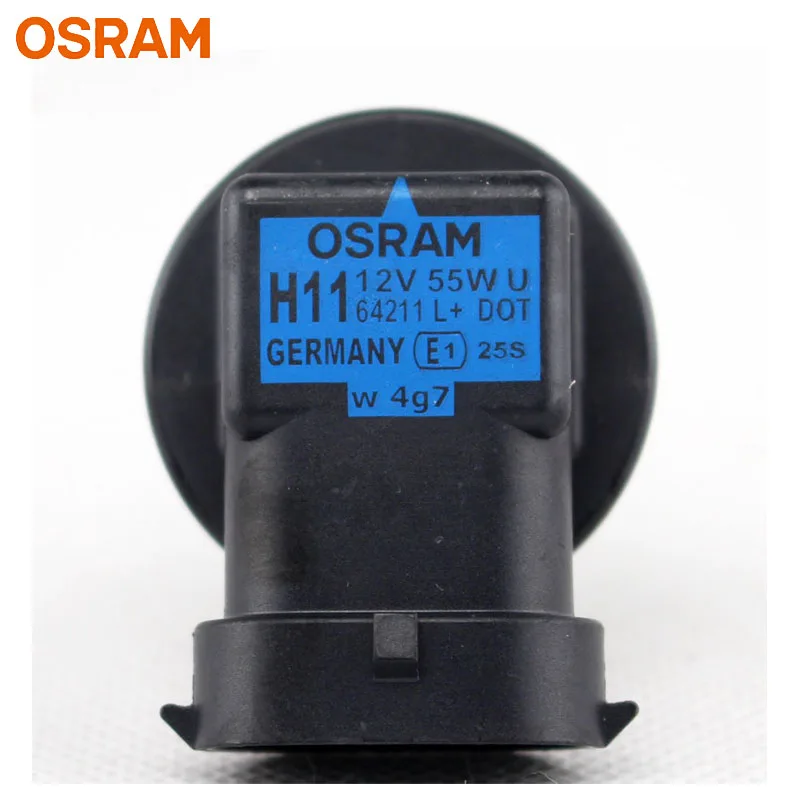 OSRAM H11 12V 55W PGJ19-2 64211 Original Line Car Halogen Headlight Auto Bulb 3200K Standard Lamp OEM Made In Germany (Single)