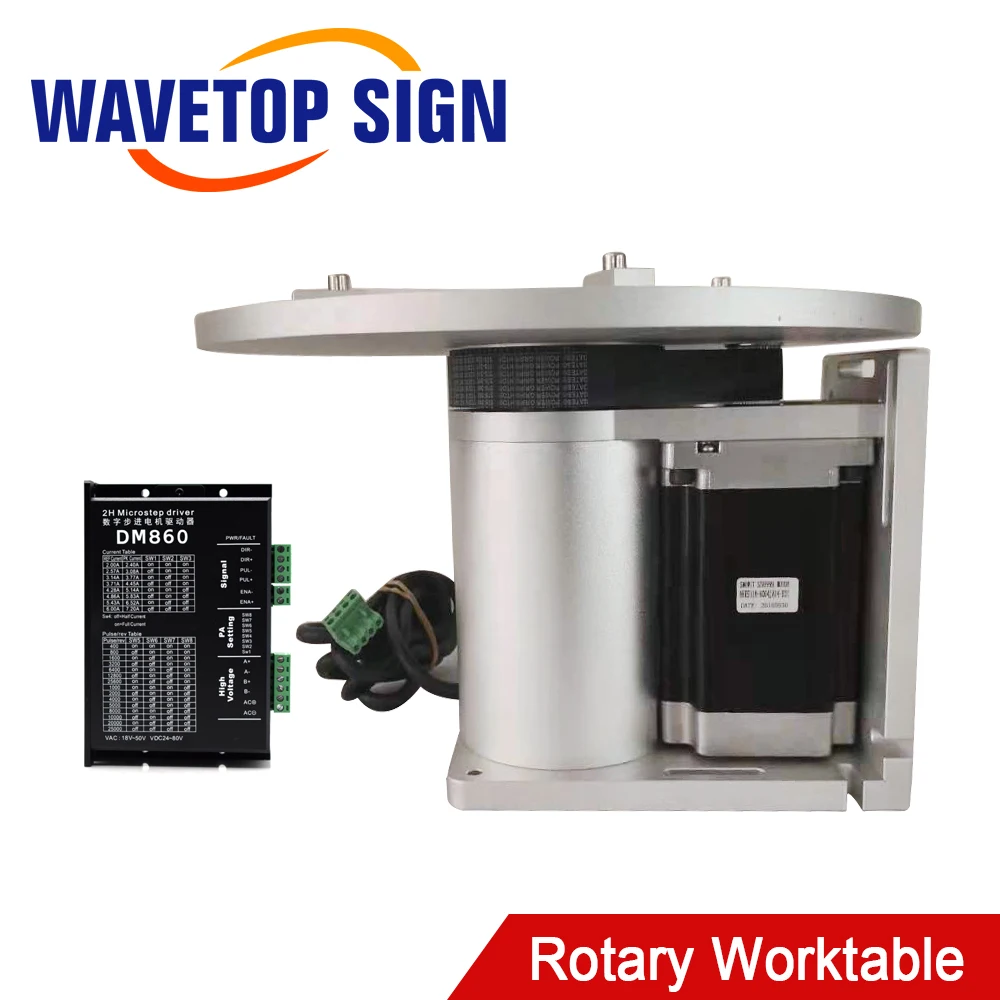 

WaveTopSign Rotary Worktable Dia.300mm 380mm Working Area Rotry Device with DM860 Driver for Fiber & Co2 DIY Marking Expansion A