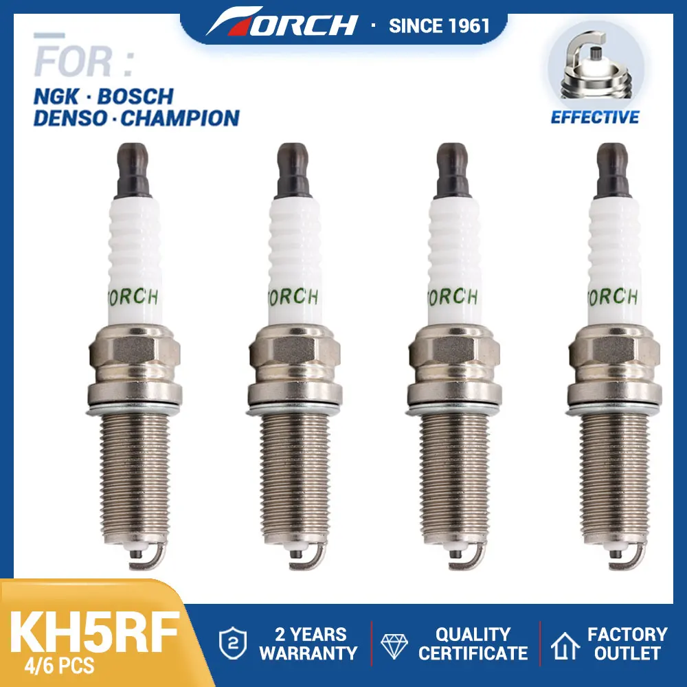 

4/6PCS TORCH Spark Plug KH5RF Replace for Candle 7113/LFR5B Denso K16HPR-U11 PSA 5960.14 BERU 14FR-8MU2 CHAMPION OE178 OE035