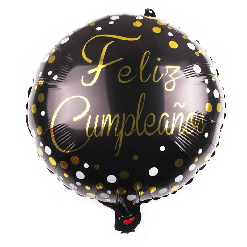 10 Stück 18 Zoll Neue Spanische Ballons Feliz Cumpleaños Ballons Globo Happy Birthday Deko Roségold Runde Helium-Folienballons – Detail 2