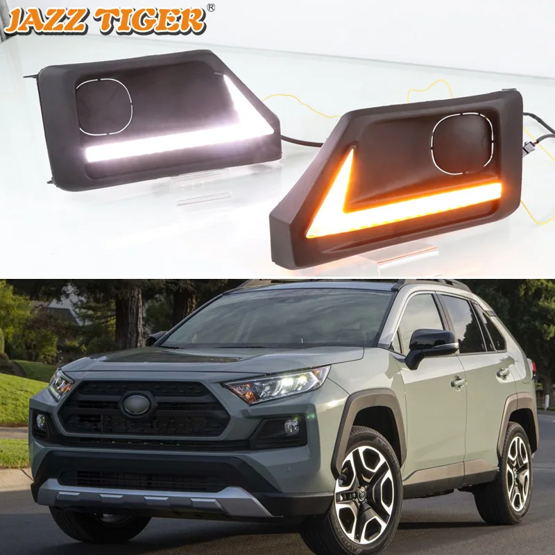 

Daytime running lights For Toyota RAV4 Adventur Trail Sport 2019 2020 Drl with turn signals for cars Led fog lights headlights