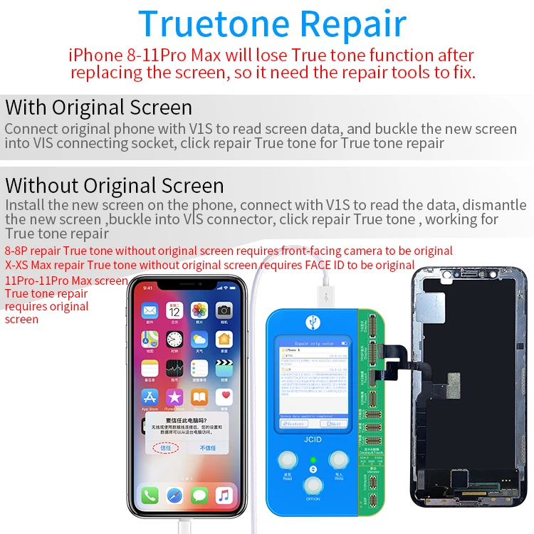 JC V1S  Dot Matrix Board For IPhone X XS MAX XR 11 Pro Max Face ID Dot Projector Data Read Write Repair Programmer Device Board