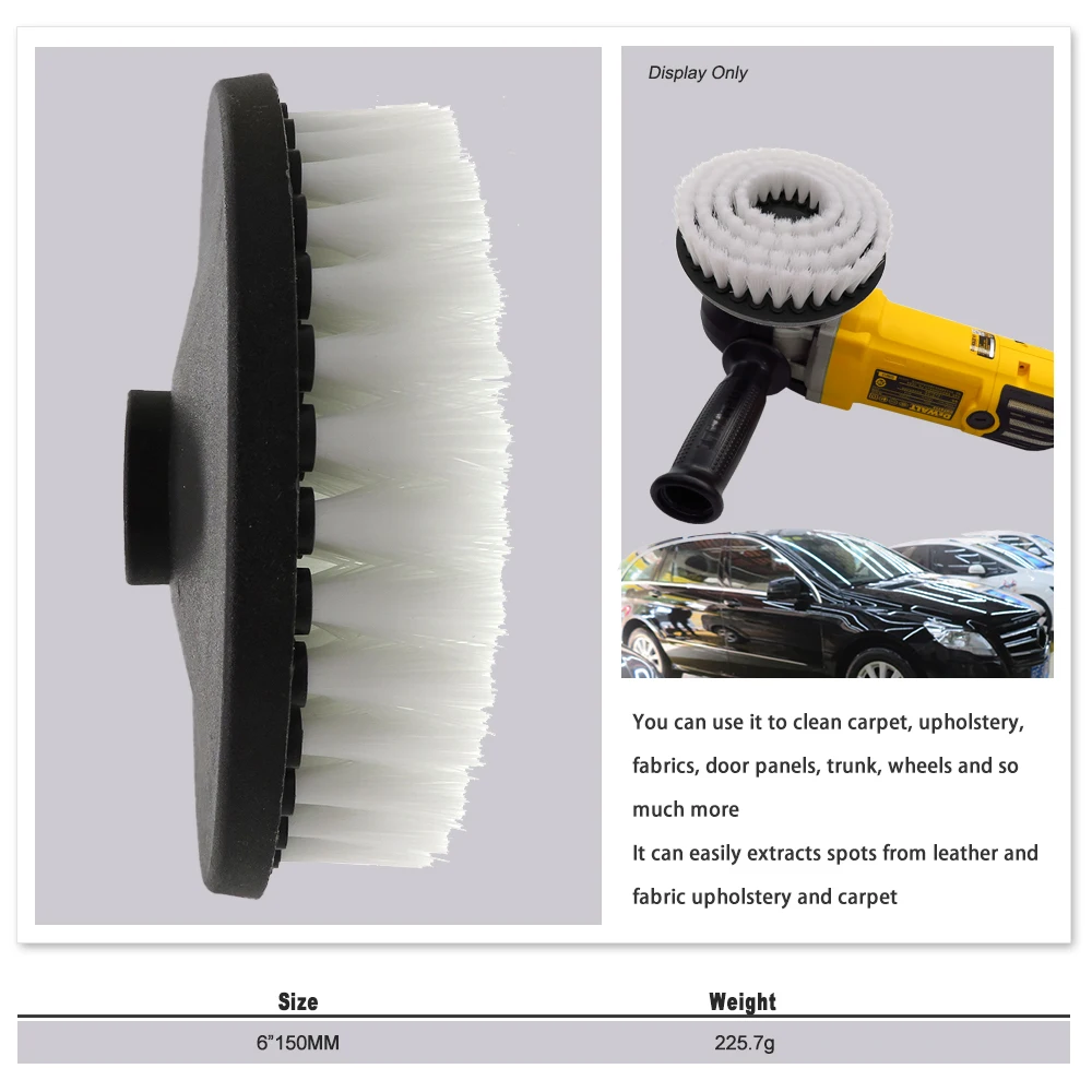 6 Inch Electric Hollow Scrubber Cleaning Brush  For Carpet Glass Car Tires Shower Tile Bathroom and Kitchen Surface no Adapter