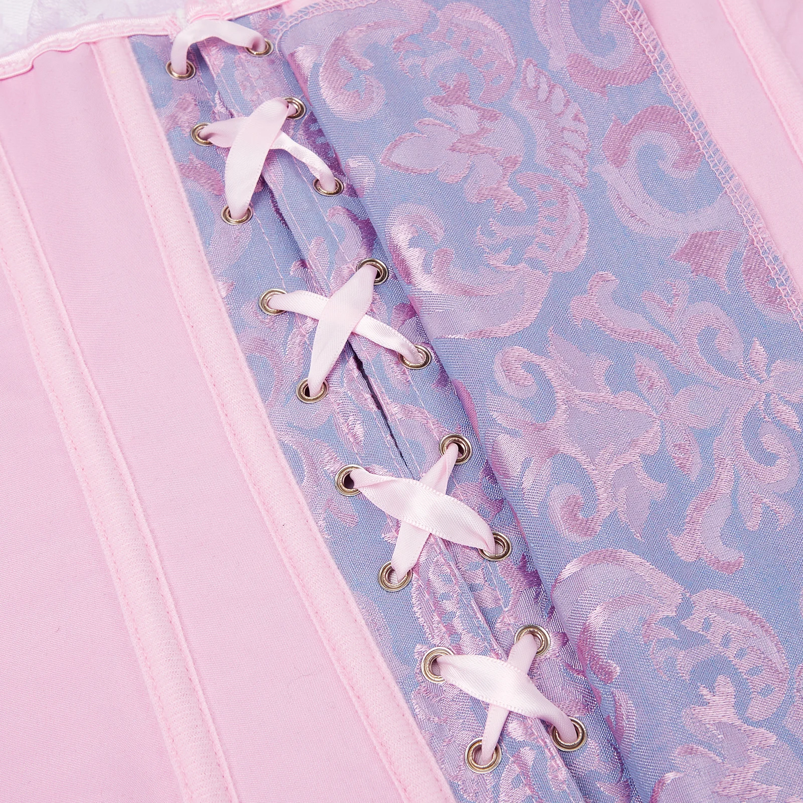 Women's Lace Corset Tops Solid Color Tie-up Fishbone Bandage Drawstrings Slim Elastic Crop Tops Bustier Body Shaper Party Wear