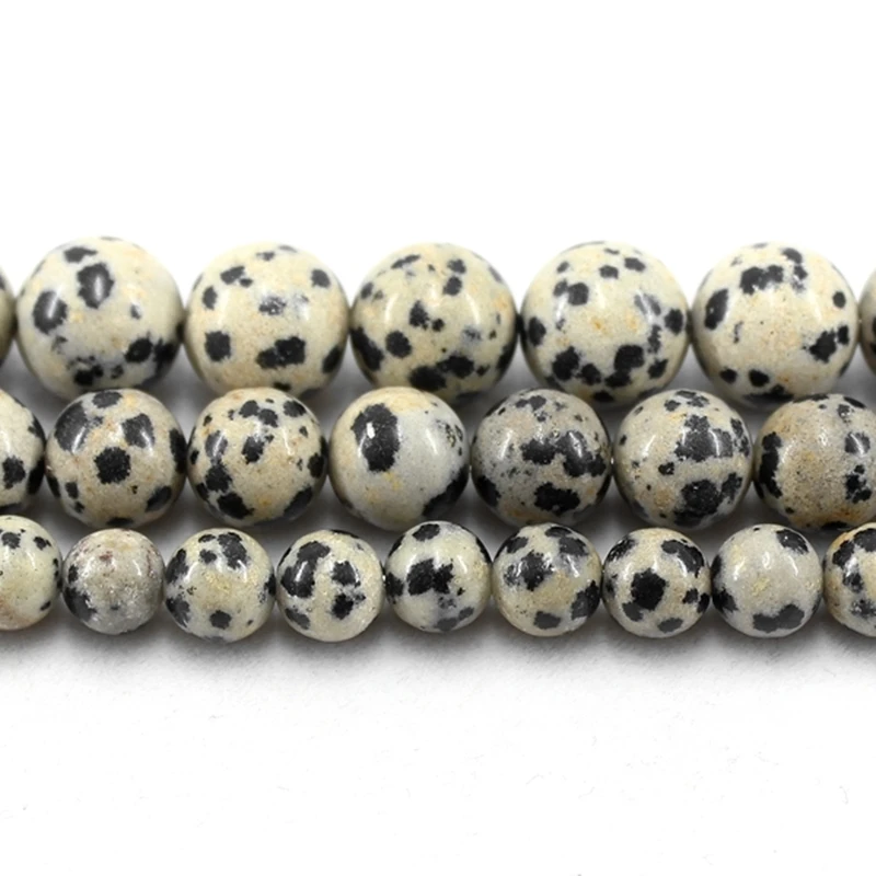 Natural Stone Dalmation Jaspers Round Loose Beads Strand 4/6/8/10/12MM For Jewelry DIY Making Necklace Bracelets Accessories