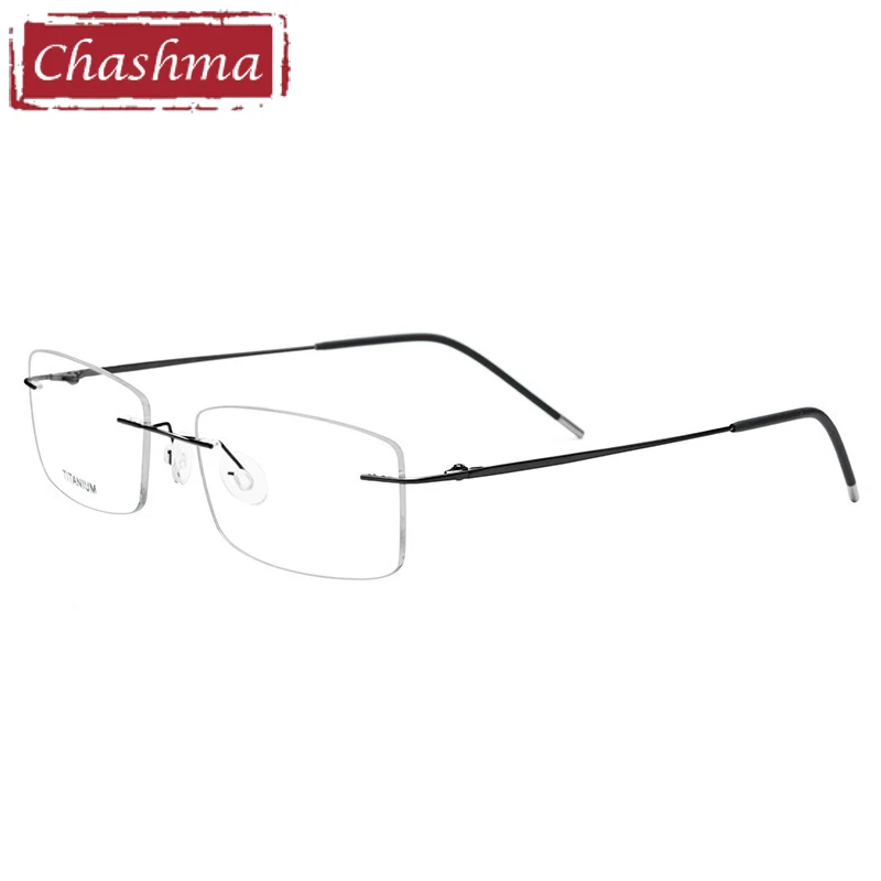 Men Eyeglasses Titanium Rimless for Women Light Pure Weight Flexible Glasses Frames