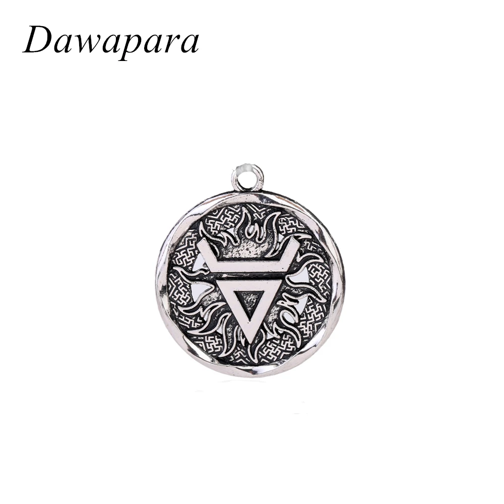 Dawapara Slavic Ancient Coin Pendants God Veles Vintage Charms For Jewelry Making Antique Silvery Religious Items For Men