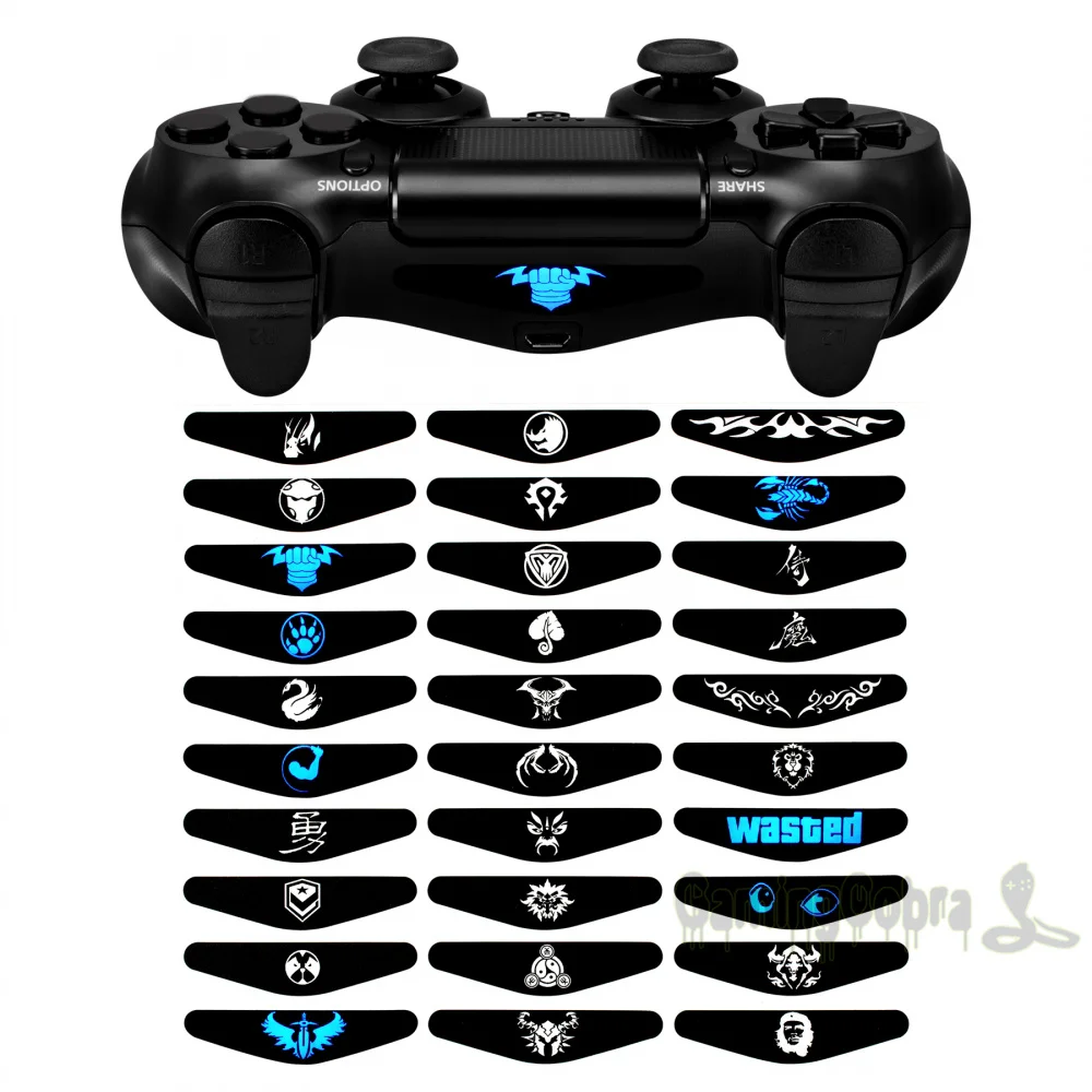 

eXtremeRate 30 Pcs Different Styles Light Bar Skin Wrap Sticker for PS4 Game Controller