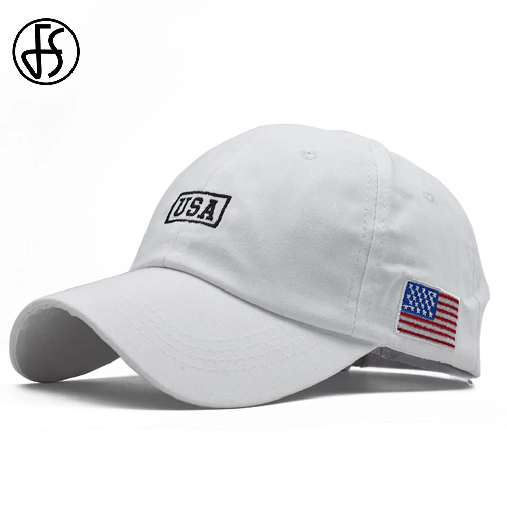 

FS White American Flag Brand Baseball Caps For Men Snapback Hip Hop Cap Cotton Winter Women Trucker Hats Gorras Para Hombres