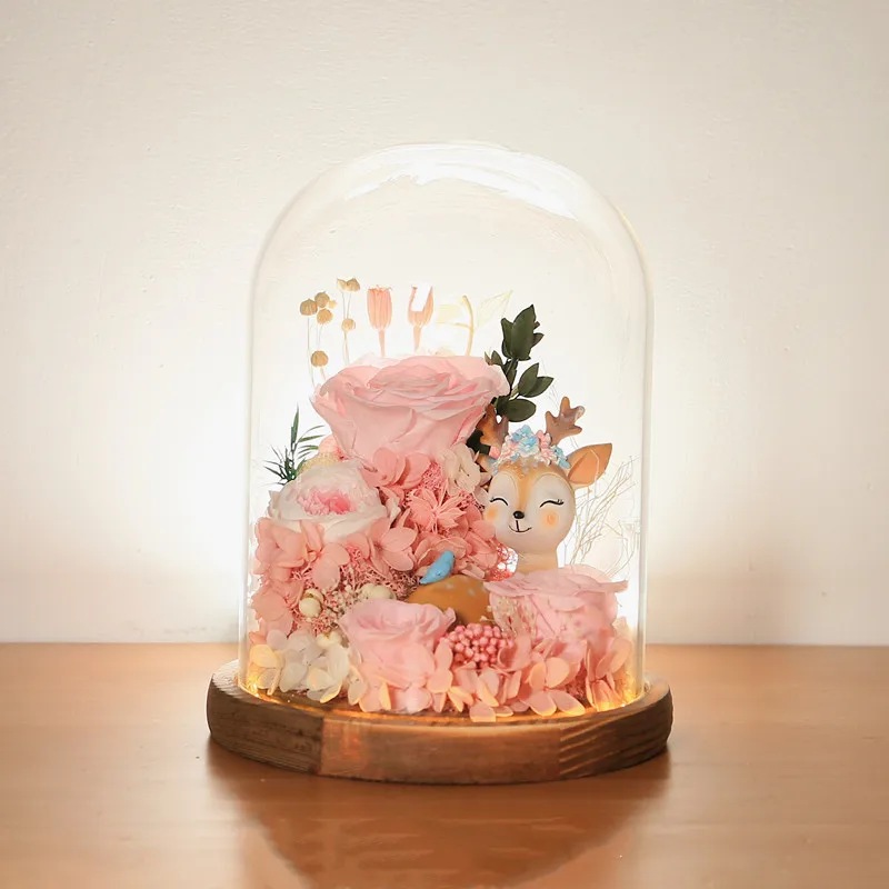 

20*35cm Super Big Size Glass Dome Vase Home Deocration Flat Log Antique Base Transparent Cover Wedding Live Prop Birthday Gift