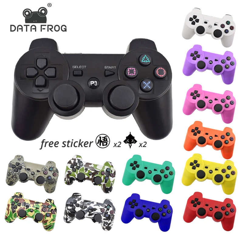 DATA FROG-mando inalámbrico Compatible con Bluetooth para Sony Playstation 3, Joystick de doble vibración para PC y PS3