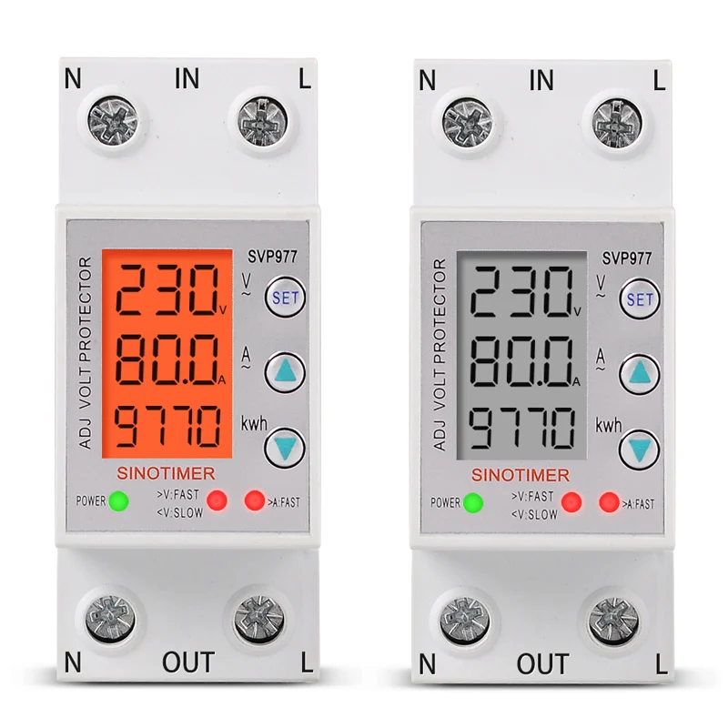 Wyświetlacz LCD 3w1 220V regulacja nad i pod ochroną przekaźnik napięcia prąd urządzenie zabezpieczające woltomierz amperomierz energia kWh miernik