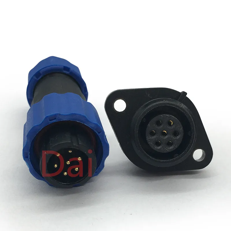 Waterproof connector aviation plug male and female two-hole socket connector SD13-1-2-3-4-5-6-7 core IP68