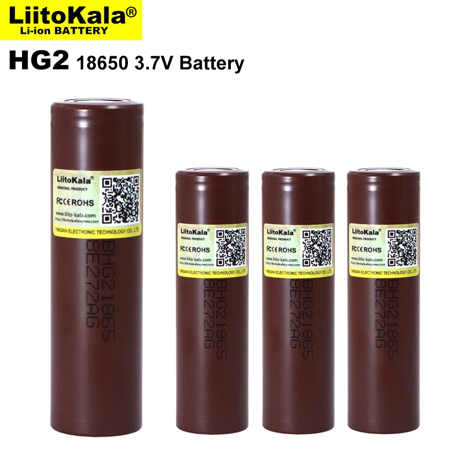 Liitokala New 18650 Battery HG2 3000mAh 3.6V  Lithium Continuous Discharge 20A Dedicated Electronic Power Battery