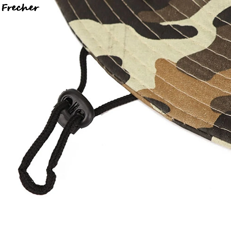 Outdoor Fishing Hat Wide Brim Man Breathable Mesh Fishing Cap Beach Hats Camouflage Sun UV Protection Shade Hat