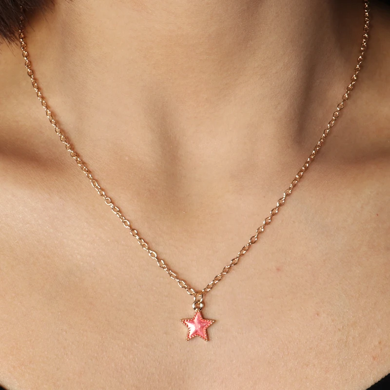 Aihua Heißer Verkauf Hohl Dreieck Herzen Mond Sterne Halsketten für Frauen Colliers Kette Halsketten Bijoux Collier Femme – Detail 20