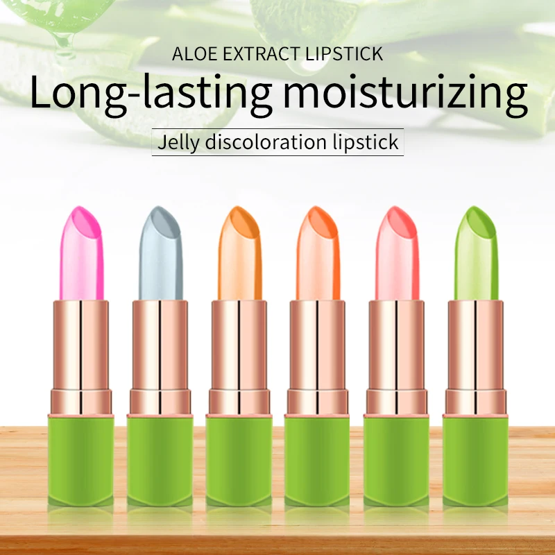 VIBELY Natural Mood Color Changing Lipstick Aloe Vera Moisturizing Jelly Lip Balm Long Lasting Makeup For Women Beauty Cosmetics