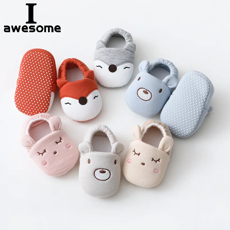 

Newborn Cartoons Baby Socks Shoes Boy Girl Star Toddler First Walkers Booties Cotton Comfort Soft Anti-slip Warm Infant Shoes