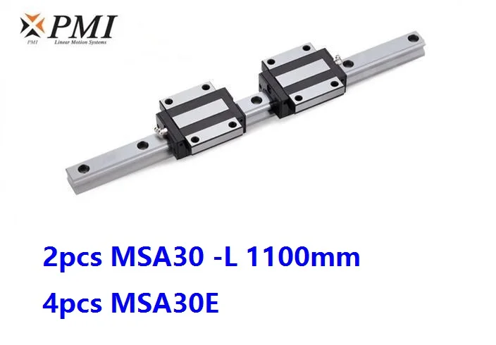 

2pcs origial Taiwan PMI MSA30 -L 1100mm linear guide + 4pcs MSA30E flange carriage blocks for CNC router