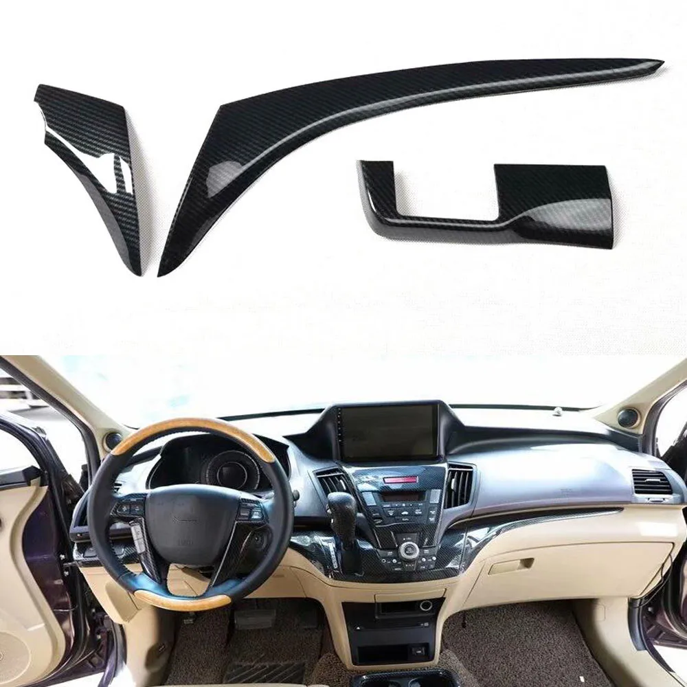 

New Car Styling For Honda Odyssey 2009-2014 Left Hand Drive Car Dashboard Strips Interior Car Molding Accessories 3pcs/set