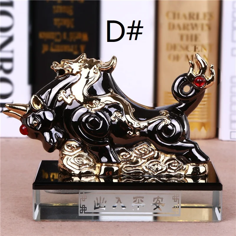 High quality Crystal Animals cow Perfume Seat Car interior decoration air freshener Feng Shui Mascot