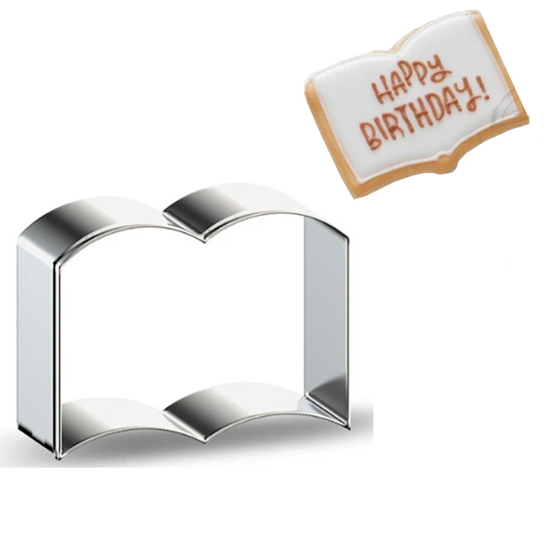 

Book Sandwich Mould Metal Cookie Cutters Cookware Baking Biscuit Bread Mold pastry Fondant Cake Decorating Tools