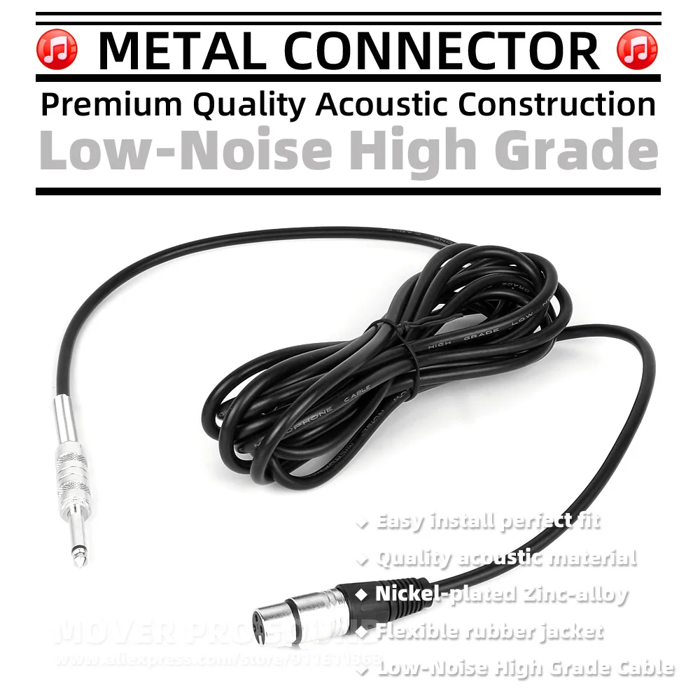 XLR Female 6.3MM Mic Cord Compatible With Shure SM58 SM57 SM 58 57