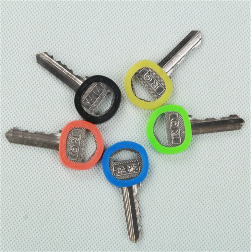 8 Pcs Hollow Silicone Key Cap Covers Topper Key Holder Elastic Keyring Rings Key Case Bag Organizer Wallets 2021 Hot - Detail 1