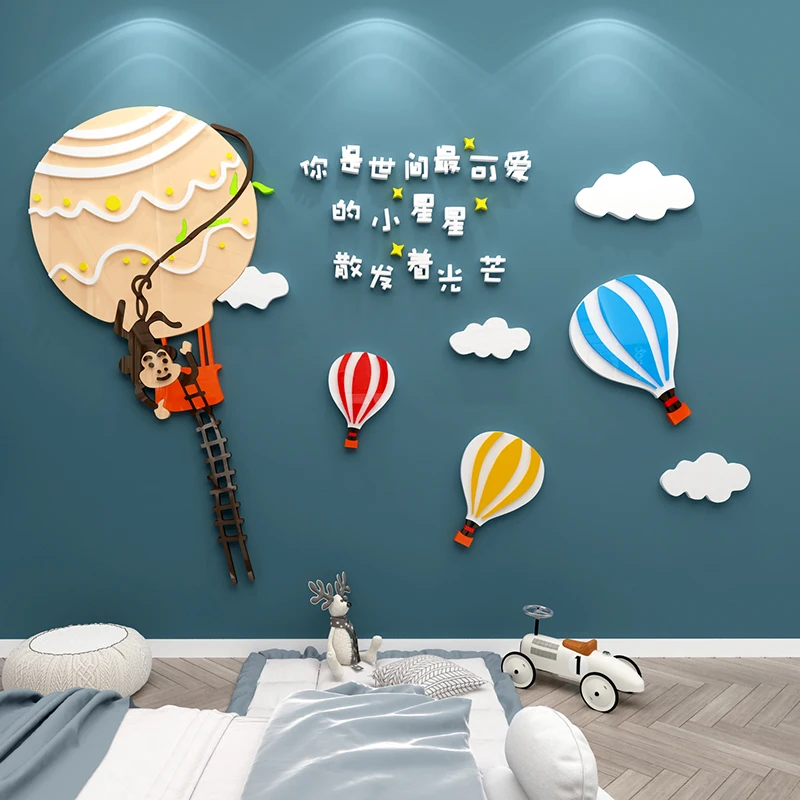 

WS233 Children's room wall decoration bedroom bedside background sticker boys Girls Princess room layout creative self-adhesive