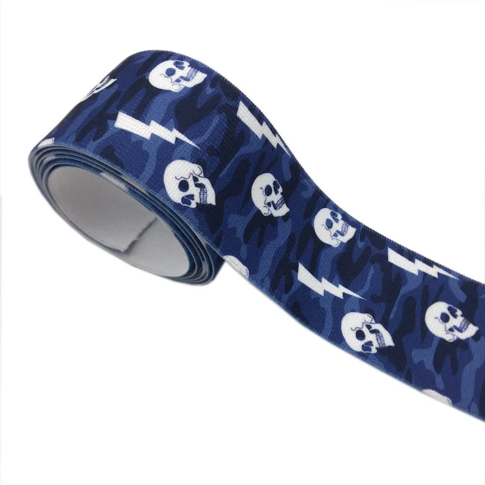 1 Meter 2.5CM 3.8CM Halloween Ghost Head Print Elastic Straps DIY Garment Waist Band Belt Sewing Accessories