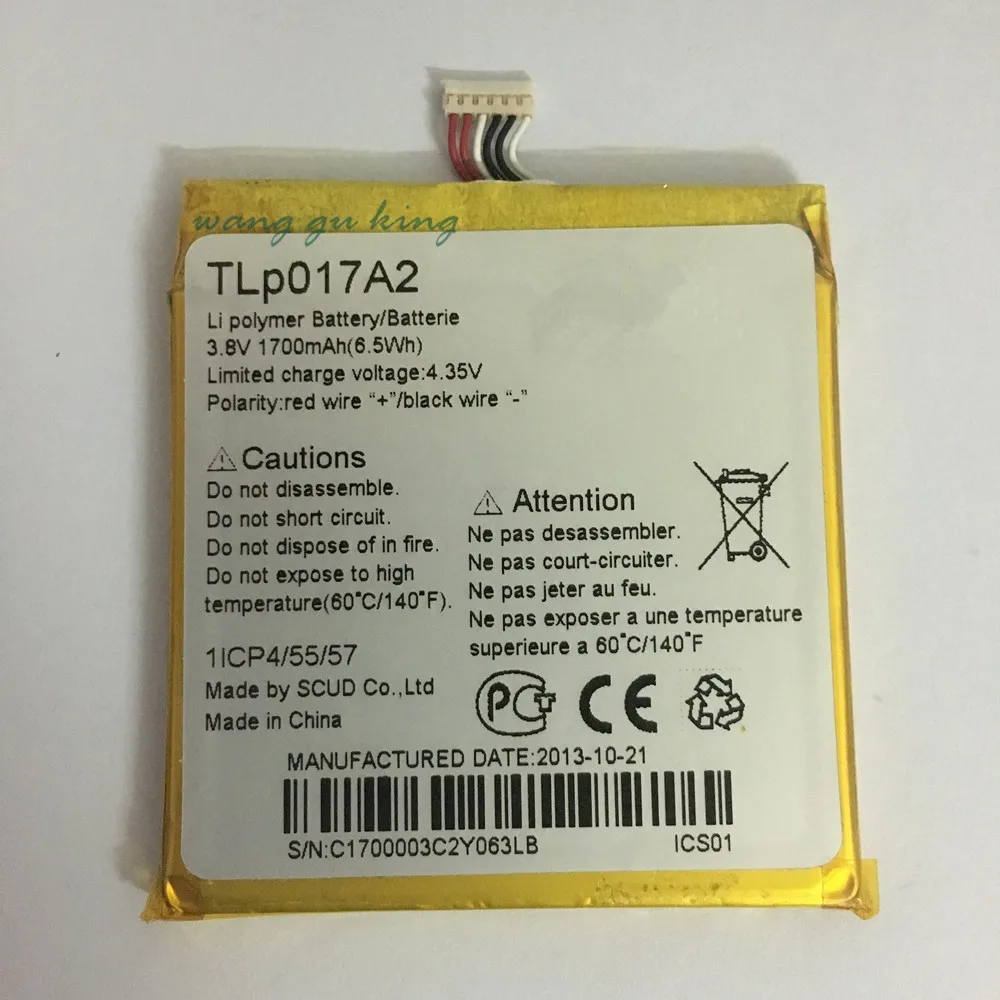 1700mAh MLLSE original TLp017A2 Battery For Alcatel One Touch Idol Mini OT-6012A OT-6012E OT-6012W S530T Batterie Batterij