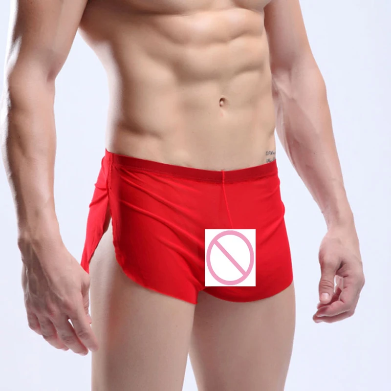 Slip Sexy Underwear Transparent Breathable Ultra Thin for Family Sexy Boxershorts Men Low Rise Loose Panties Summer Underpants