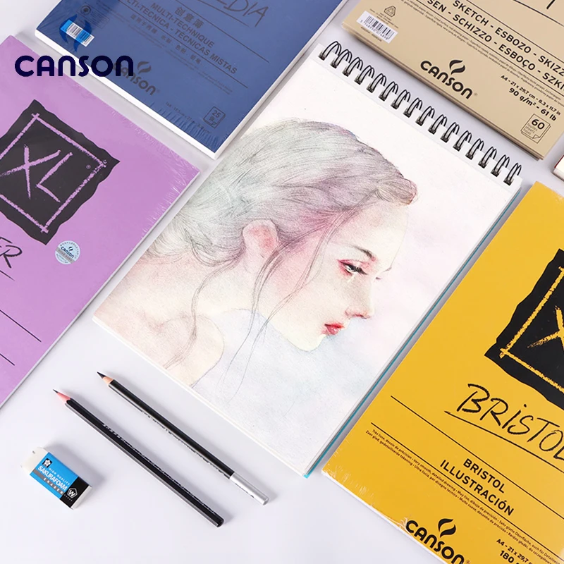 CANSON Art-كتاب رسم 16K/8K/A4/A3 للرسم ، قلم تحديد ، أكريليك ، ألوان مائية ، قلم رصاص ، قلم حبر ، كتاب ورق كرافت من سلسلة XL #3