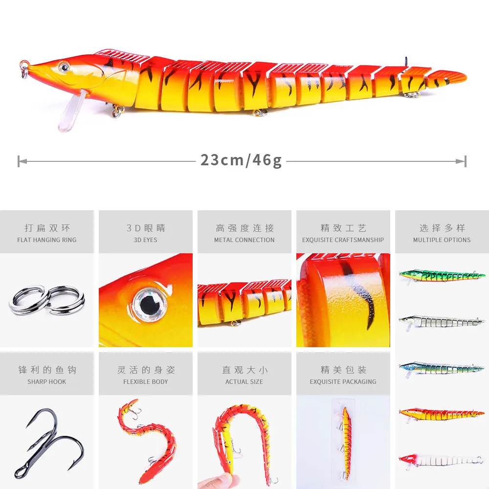 Señuelo multiarticulado swimbait lubina – Crankbait realista - imagen 3