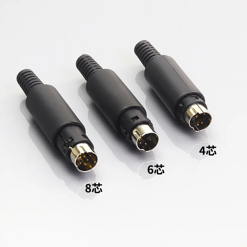 8-pin لحام رئيس S محطة النحاس MD8 موصل PLC رأس مستدير 4-pin 6-pin 8-pin موصل واجهة PS2 منفذ لوحة المفاتيح