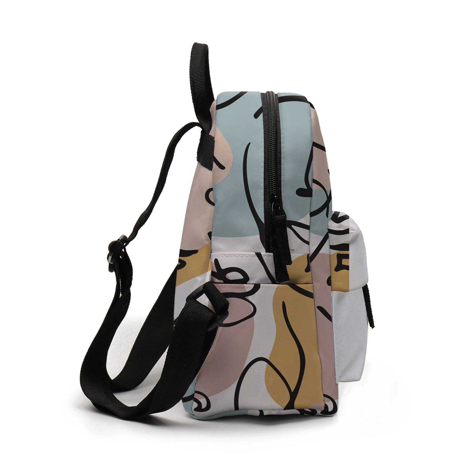 Deanfun Trendy Mini Backpack Abstract Line Face Printed Colorful School Backpack Bags Women Elegant Shoulder Bag MNSB-31