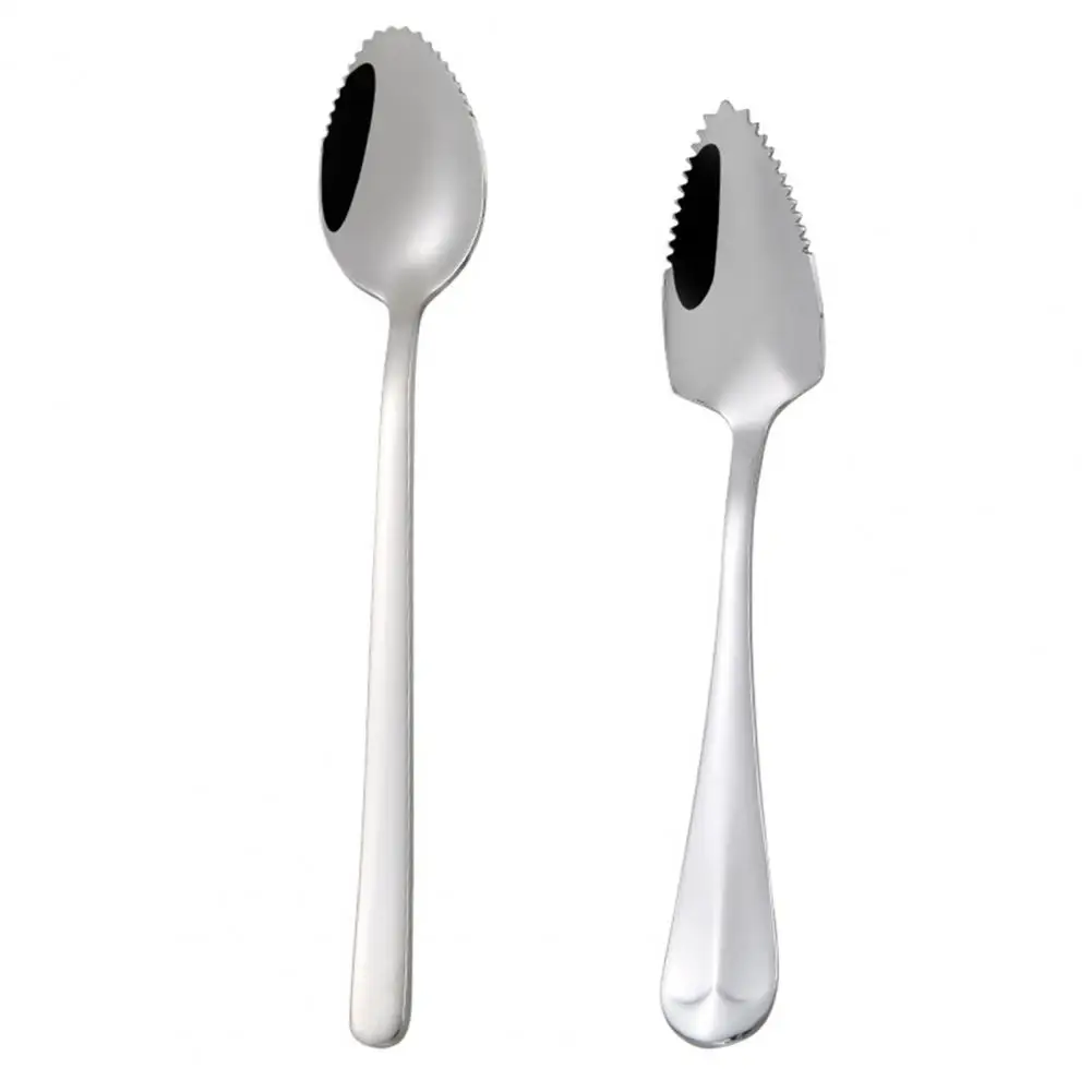 ผลไม้ช้อนสแตนเลส Serrated Edge ผักครัว Gadget เครื่องมือตัด