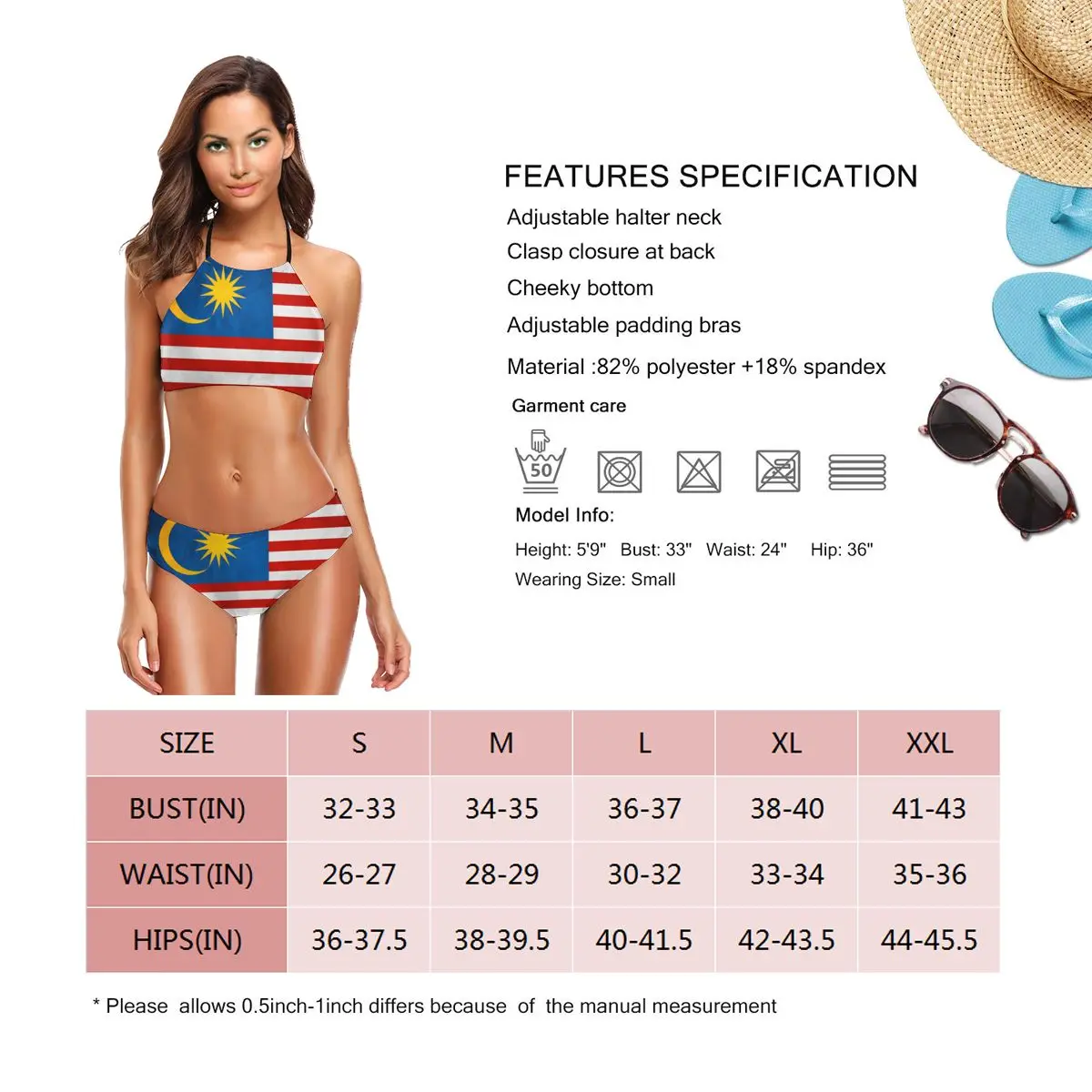 Malásia bandeira malaia bandeira nacional de malásia biquínis sexy maiô cintura baixa 2 peça conjunto mulher beach wear m1