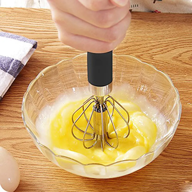 

Semi-automatic Rotary Whisk Stainless Steel Semi-automatic Whisks Egg Beater Mini Handle Practical Kitchen Cooking Tool