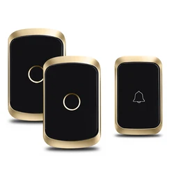 CACAZI Waterproof Wireless Doorbell Set for Smart Home Long Distance Outdoor 36 Songs LED Flashing Powered by US EU UK AU Plug