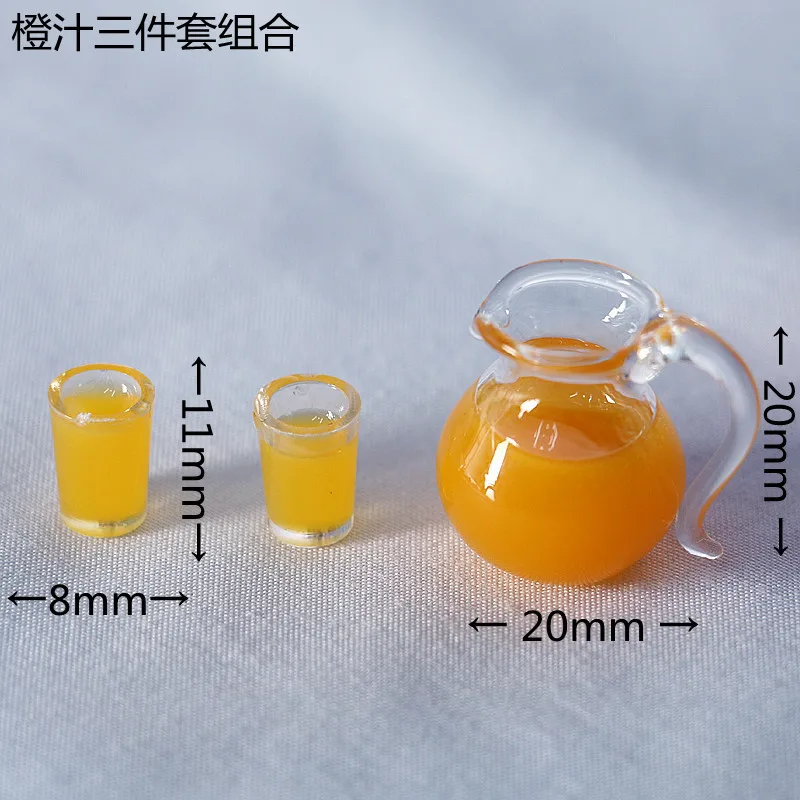 Dollhouse Miniature 1/6 Scale Orange Juice Milk Pot for Blyth OB11 BJD Dolls Kitchen Play Toys Accessories