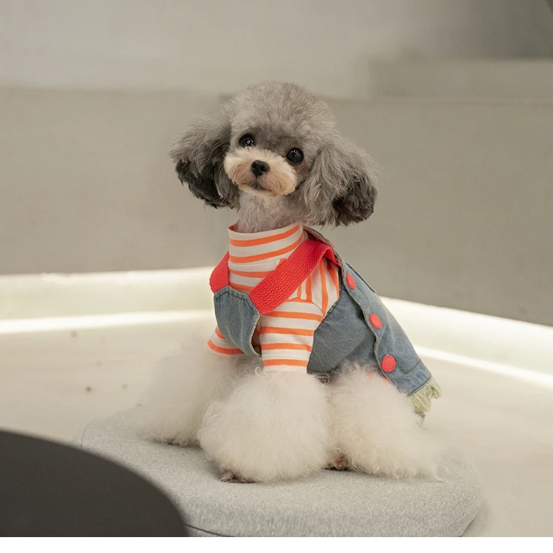 Pets Products Fashion Dog Clothes Cute Denim Dress For Small Puppy